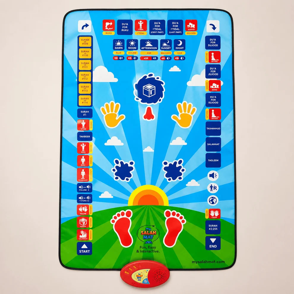Educational Salat Mat for Kids – Interactive Touch & Play Prayer Mat, 7 Languages