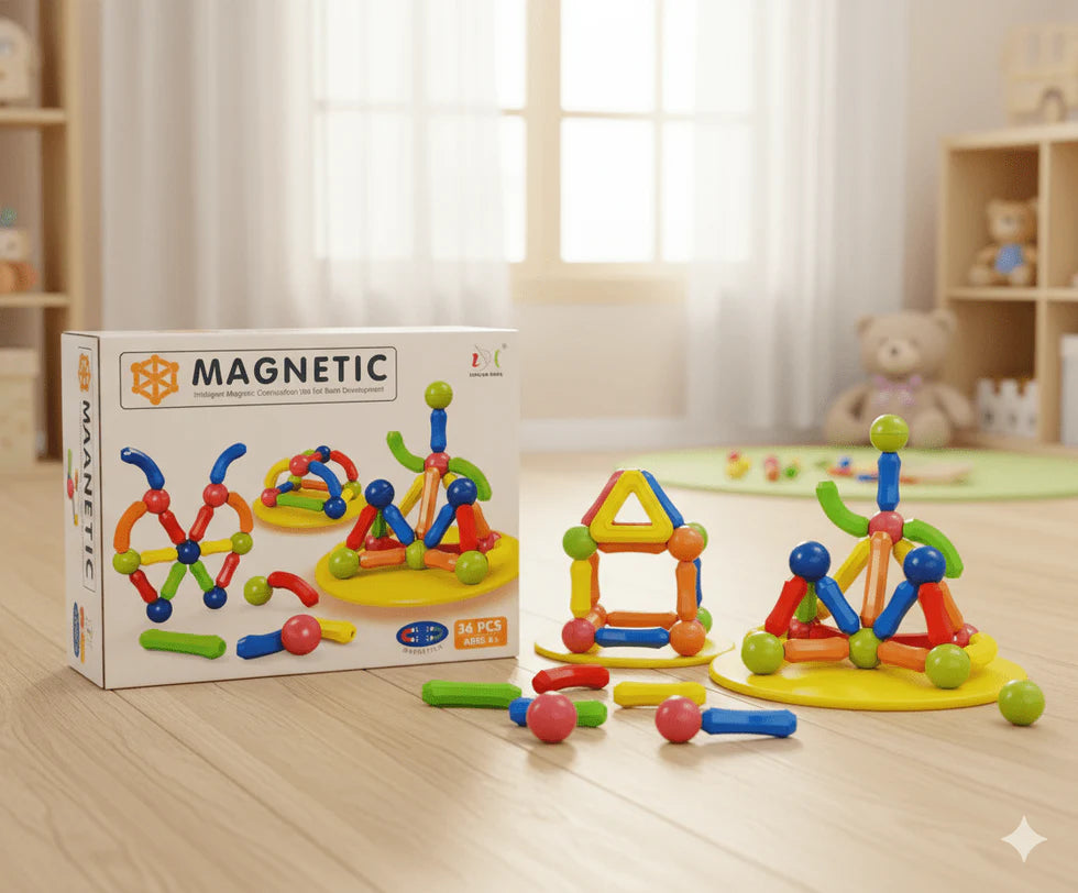 36 Pcs Magnetic Building Blocks – Intelligent Construction Set for Kids