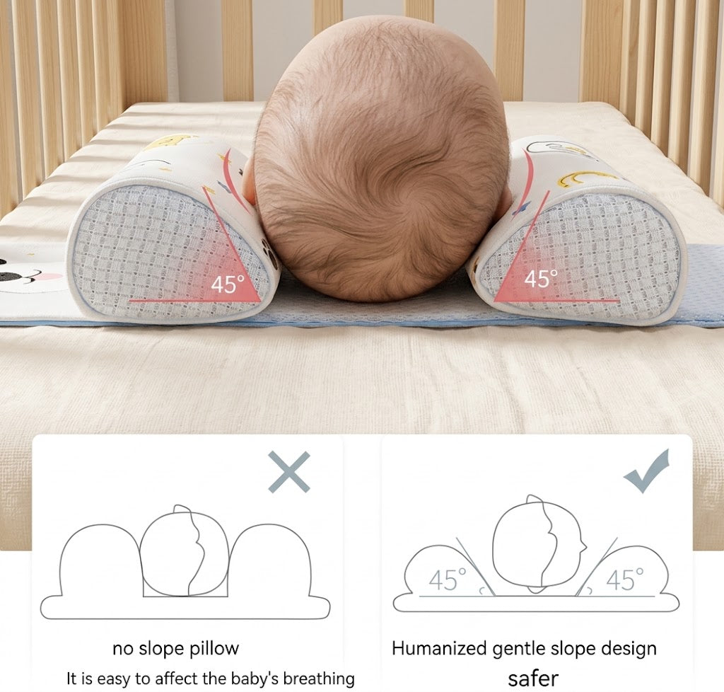 Ergonomic Baby Head Shaping Pillow - Flat Head Prevention & Correction
