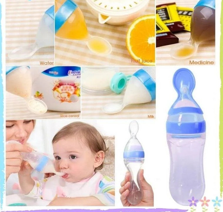Baby Spoon Feeder Bottle – Safe Silicone Feeding Bottle