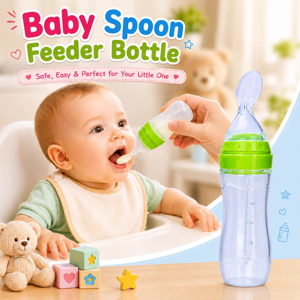 Baby Spoon Feeder Bottle – Safe Silicone Feeding Bottle