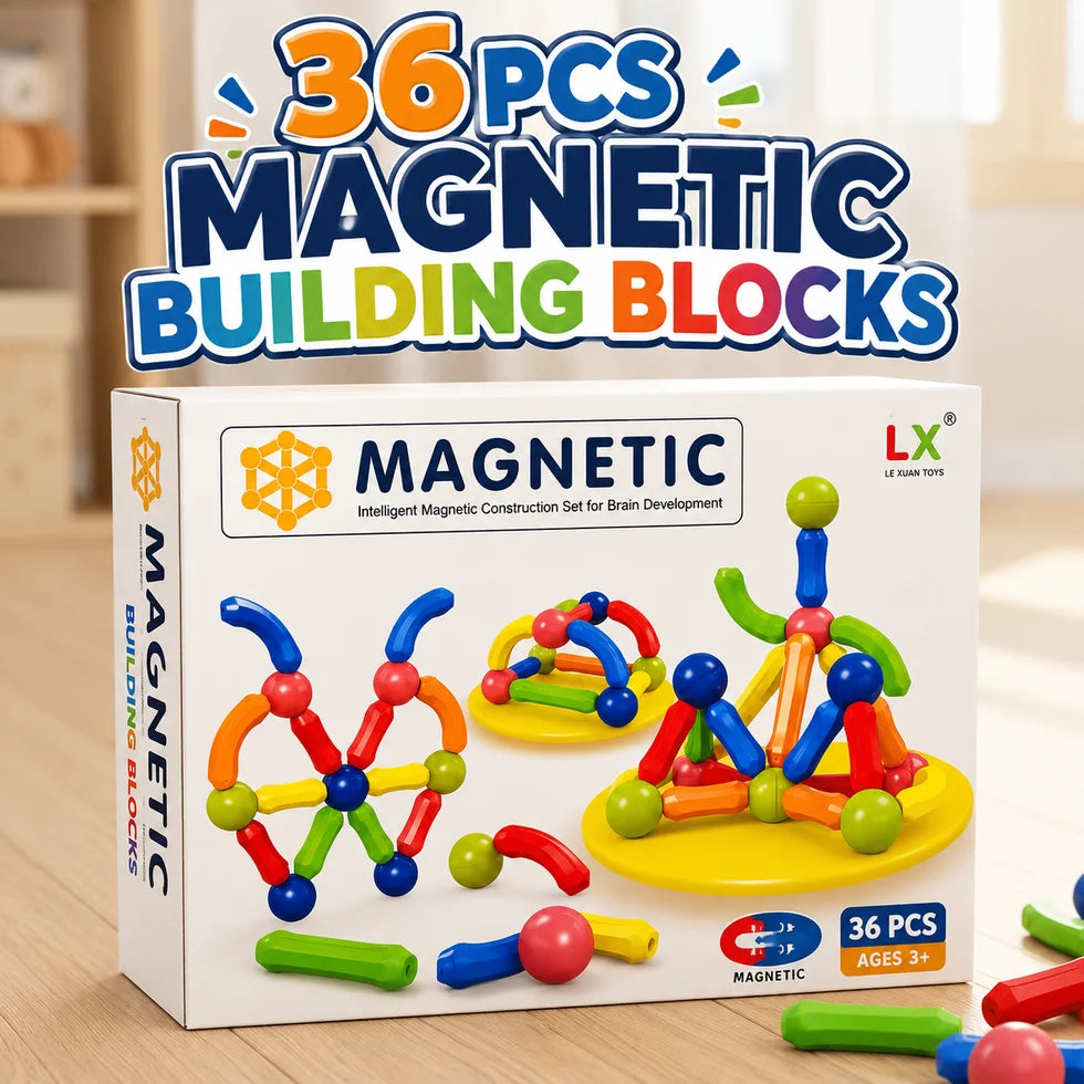 36 Pcs Magnetic Building Blocks – Intelligent Construction Set for Kids