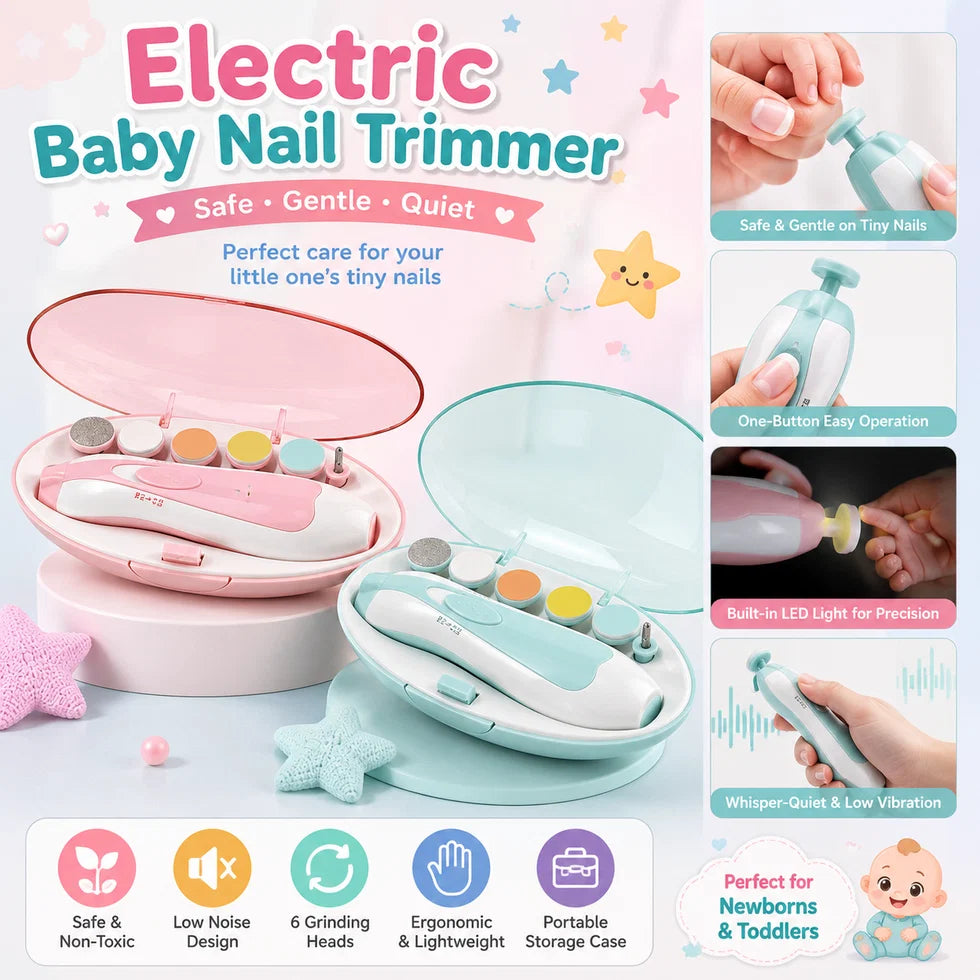 6-in-1 Electric Baby Nail Trimmer – Safe Grooming Set