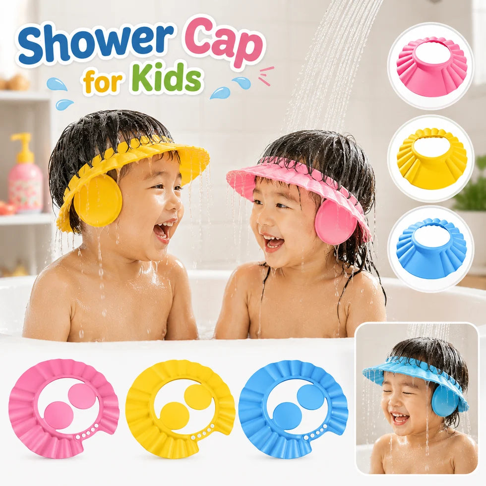 Adjustable Shower Cap for Kids – Ear Protection Bath Visor