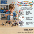 292-Piece Deformation Robot Alloy Building Set - 2-in-1 Tank & Robot
