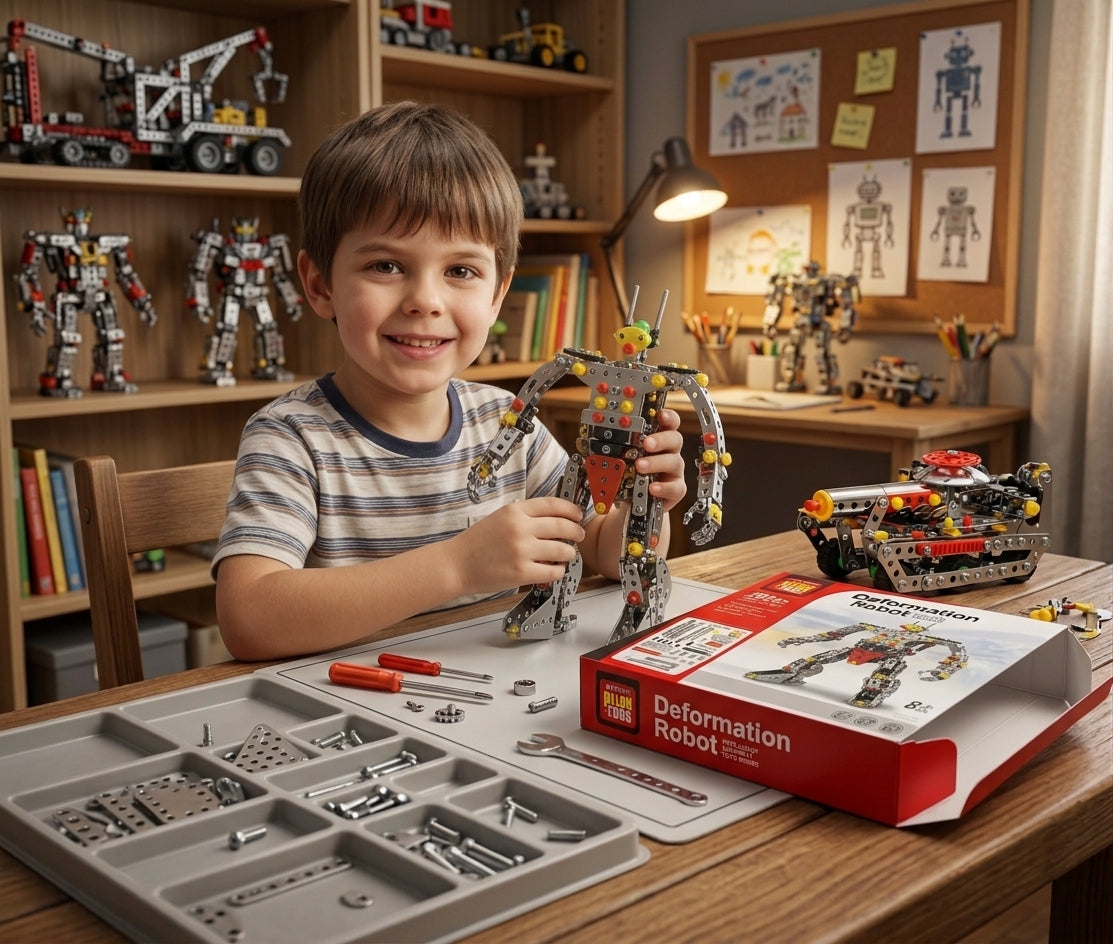 292-Piece Deformation Robot Alloy Building Set - 2-in-1 Tank & Robot