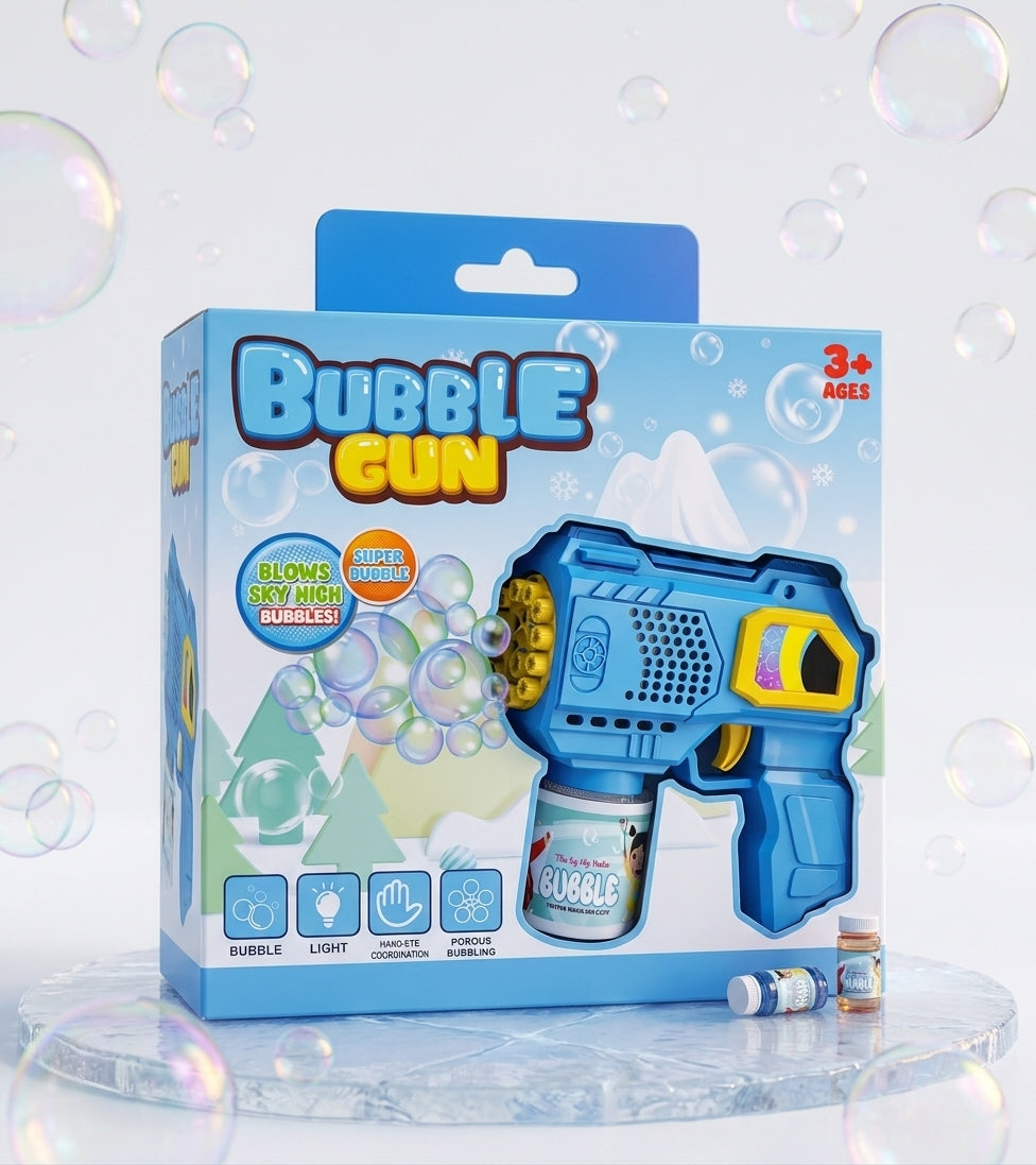 Super Bubble Gun Toy with Lights - Sky High Bubbles for Kids